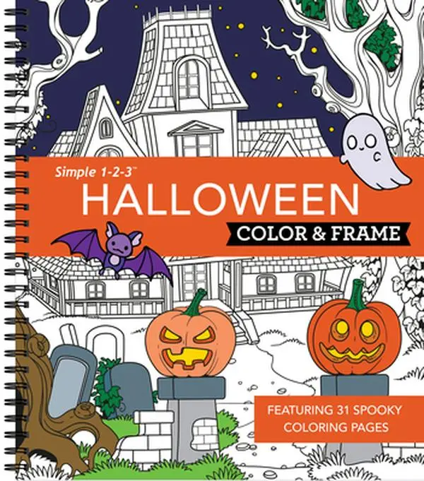 Halloween Unisex New Seasons English Spiral Binding Coloring Book (Comb or Coil Bound) - Lay Flat While Coloring, Easy to Tear Out, 31 Themed Pages, 0.6 lbs, 10" H x 9" L x 0.3" W, Ideal for Grown-Ups