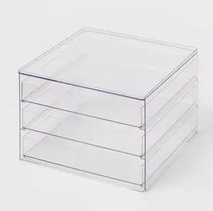 All Purpose 3 Drawer Storage Clear - Brightroom: Acrylic Utility Bins, Universal Storage, 1352 Volume Capacity