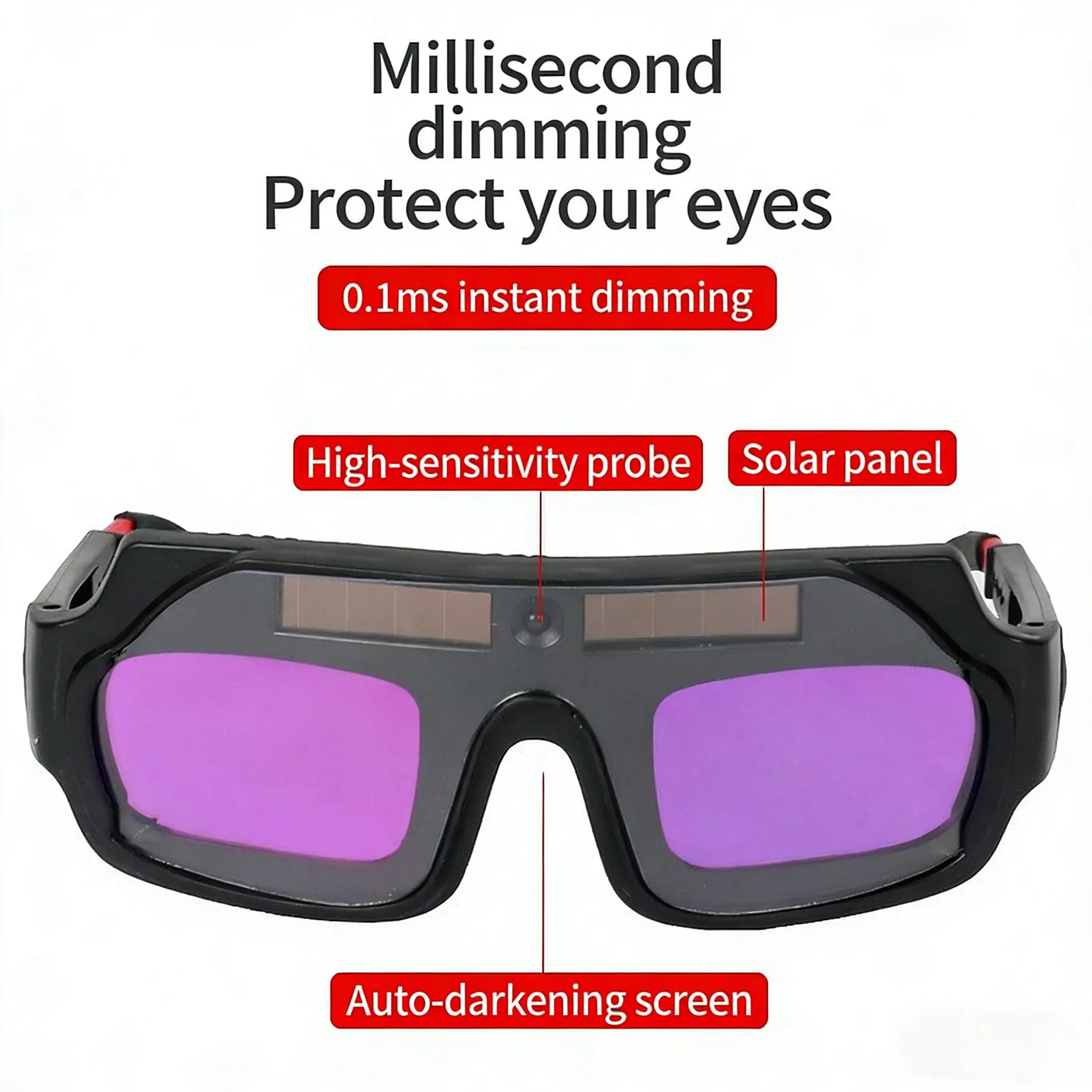 Auto-Darkening Welding Goggles, Ultra-Fast Response, UV/IR Radiation Protection, Clear View Lens, Professional Welding Gear for TIG MIG ARC Welding, Comfortable Lightweight