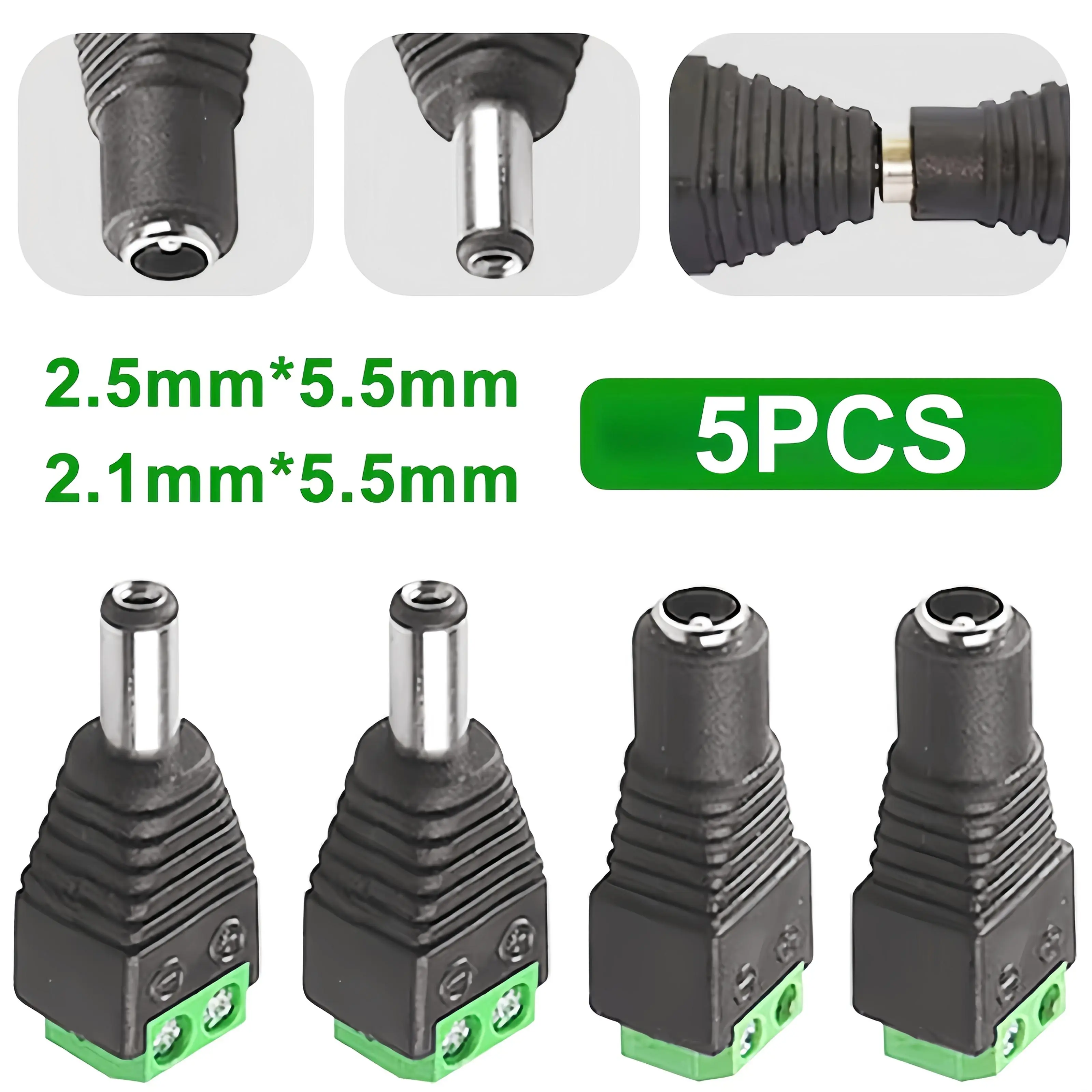 Heavy-Duty DC Power Connector Adapter - 5.5x2.1mm Female Jack with Fast Connection, Compatible with CCTV, LED Strip, - for Professional & - Durable DC Wiring Connector, Cctv Power Supply, Compact Design, Reliable Connection, Home Improvement Plug Device