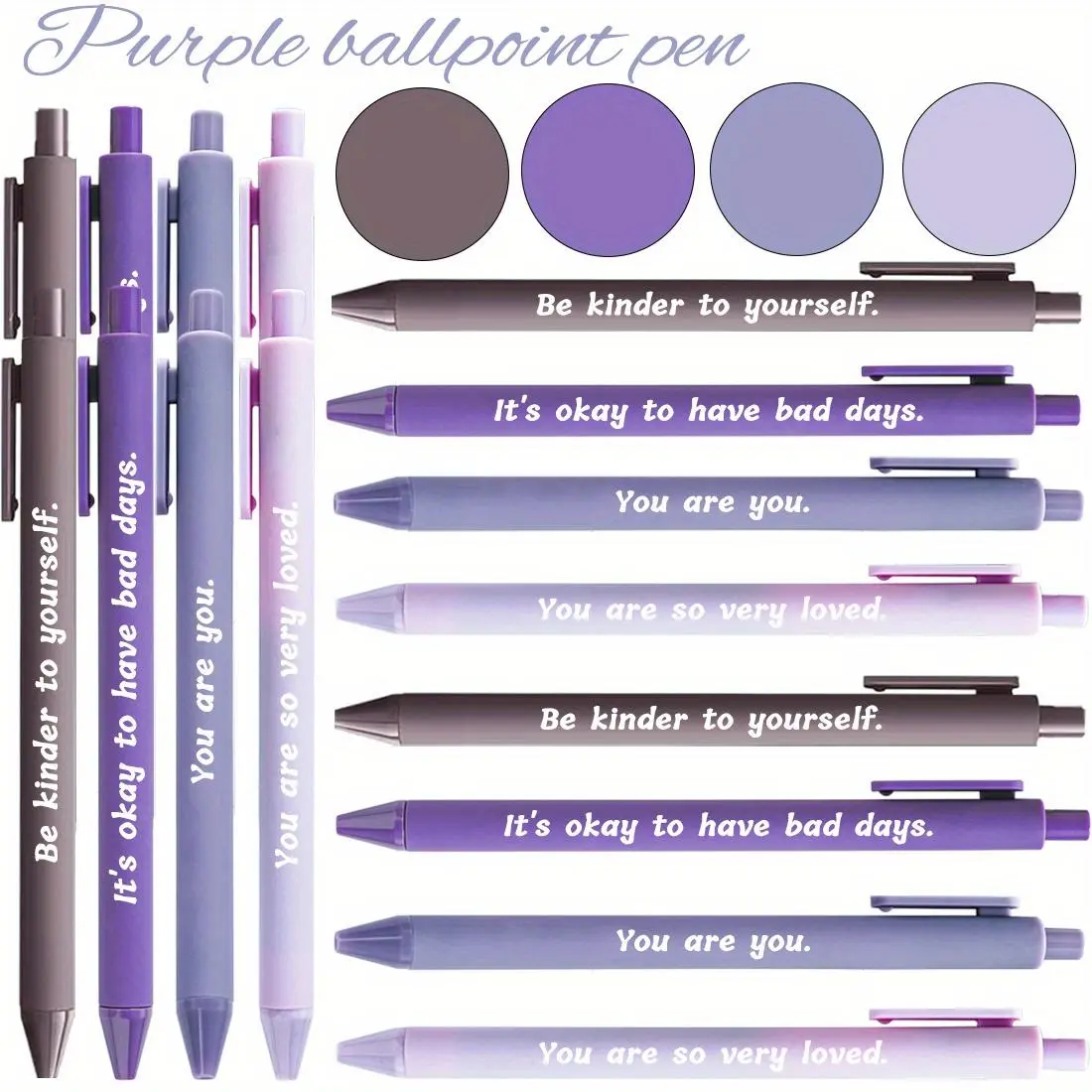 Mental Health Awareness Rollerball Pen Set, 8/16pcs Inspirational Emotional Support Pens with Smooth Ink, Bulk Gift for Therapists, School & Office back to school，school supplis, Stationery Supplies