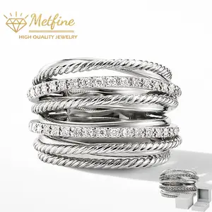 Multi-Layer Twisted Stackable Ring | Bold 3D Braided Design | Sparkling Cubic Zirconia Statement Ring for Women | Punk Retro Stacking Essential | Party & Street Shoot Must-Have Accessory | Gift Box Included