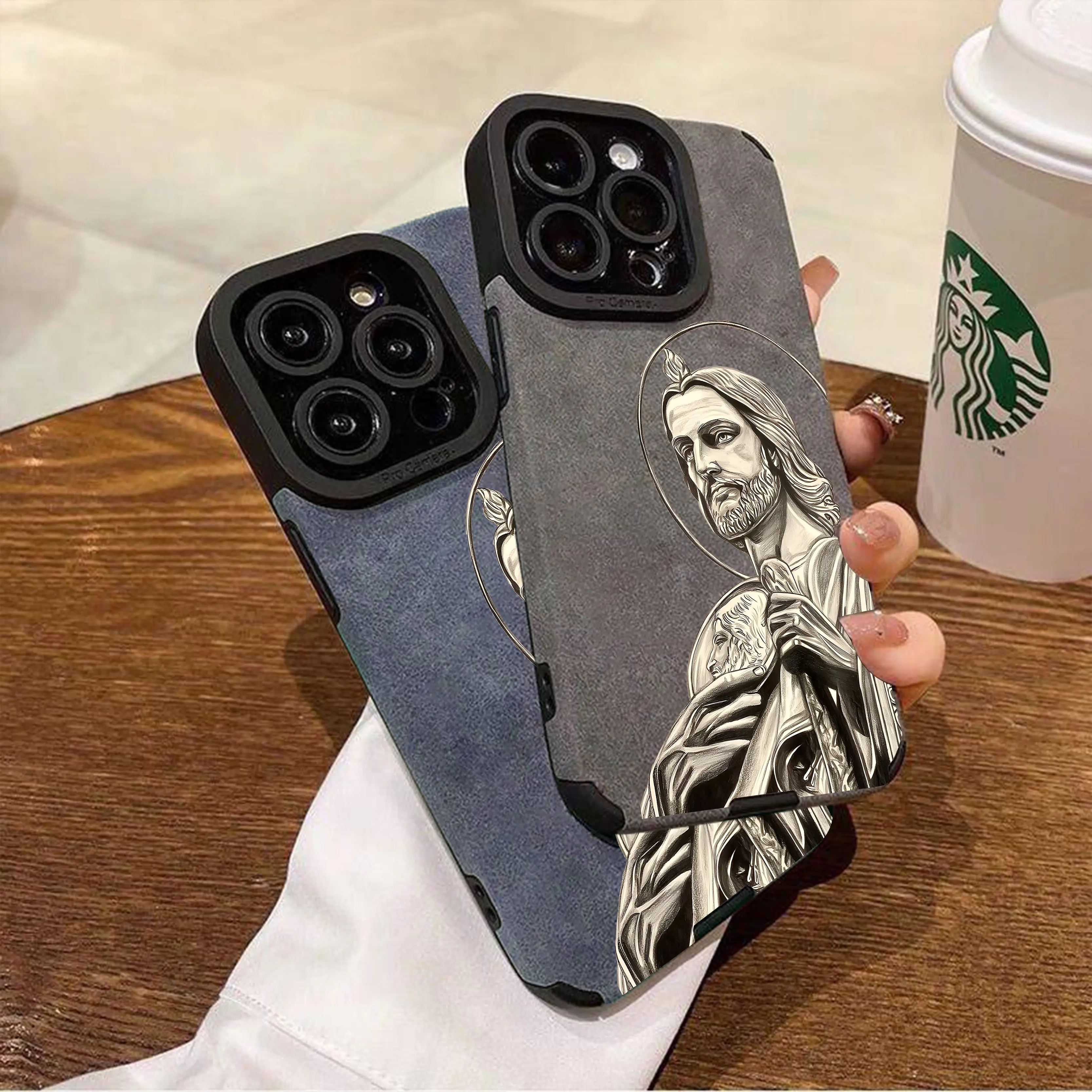 He walks with me leather Phone case for iPhone 17Pro Max Air 16 15Plus 14 13 12 11 XR XS cases, shockproof full camera protection durable textured anti-fingerprint phone case this is the perfect gift for friends, family, or yourself.NN70