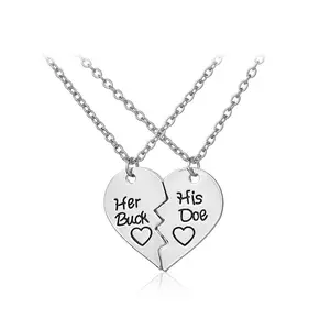 Best Selling Accessories Creative Valentines Day Pendant Her Buck His Doe Love Elk Necklace