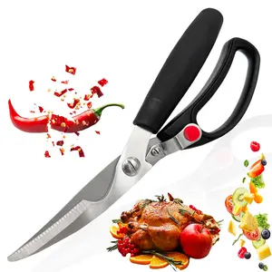 Kitchen Scissors All Purpose Poultry Shears Heavy Duty Sharp Detachable Kitchen Shears for Chicken Bone Turkey Silvery Stainless Steel Cooking Shear Kitchenware Box Handles Cut