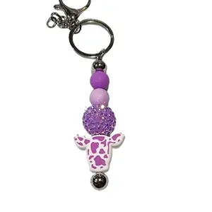 Silicone Focal Bead Keychain