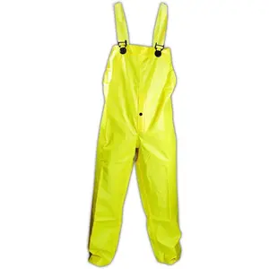 RainMaster PVC Coated Bib-Style Rain Pants in Hi-Vis Yellow, 1 Pairs, Size XL, P7819