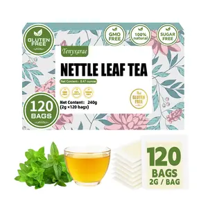 100% Natural Organic Nettle Leaf Tea Bags (120 Counts, 2g Per Bag) | Vegan, Gluten/Sugar/Caffeine-Free | Promotes Healthy Metabolism & Joint Relief | Eco-Friendly Individually Wrapped