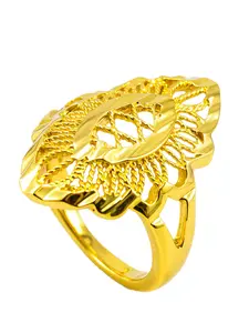 Hot Style Wholesale Fashion Hollow Open Ring Brass Gold Plated Shiny Rhombus Finger Ring Niche Design Wedding Party Trendy Jewelry For Women Men Adjustable Rings