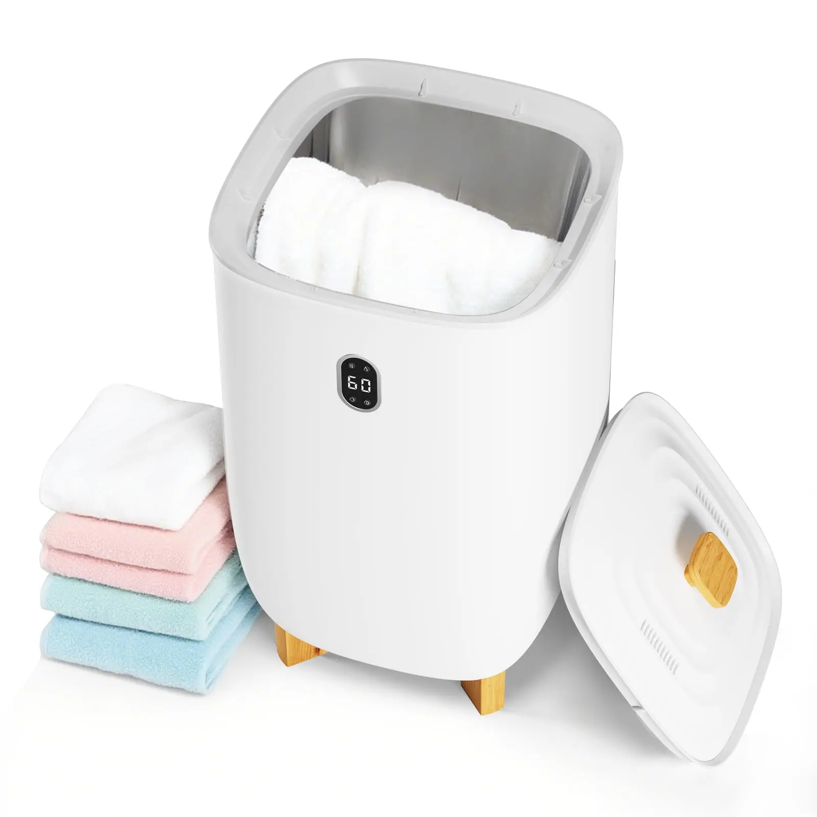 Towel Warmer Bucket, 20/35  L Towel Dryer Heater Blanket Warmer with Heating & Drying Modes, Led Display, Timer & Auto Shut Off, Compact for Bathrooms, Spas, Apartments