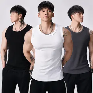 Men's Ribbed Breathable Sleeveless Sports Muscle Vest - Gym Training Top