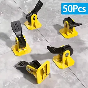 50pcs Floor Tile Leveling System Clips Leveler Adjuster Kit Set for Tile Laying Fixing Flat Ceramic Wall Construction Tools
