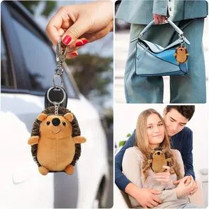 20pcs Mini Hedgehog Keychain Plush Bulk Stuffed Animal Keyring Charms Backpack Accessory Bags Purse DIY Decor for Valentine's Day Gift Wedding Shower Birthday Christmas Party Favor