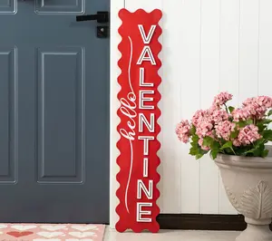 Glitzhome 39.25"H Valentine's Wood HELLO VALENTINE Porch Decor