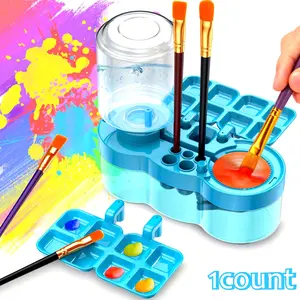 6 in 1 Artist Brush Cleaner with Water Circulation System, 1 Count Automatic Painting Brush Cleaning Tool, Art Supplies for Home School Students