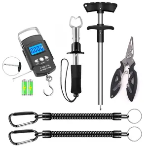 6Pcs Fishing Tool Kit, -Handheld Digital Fish Scale(With Batteries), Fish Hook Remover Tool, Fish Lip Gripper, Fish Plier, Fishing Tool Lanyard- Ideal for Anglers & Outdoor Adventures