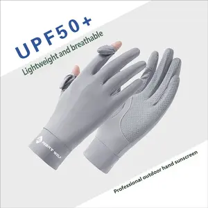 Women's UV Protection Gloves Thin Breathable Full Finger Anti-Slip Driving Cycling Ice Silk Cover Outdoor Accessories Hand Sunscreen Gloves