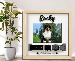 Personalized Dog Memorial Frame with Collar Holder – Pet Loss Keepsake, Dog Remembrance Gift, Pet Sympathy Frame, Custom Dog Memorial Sign, 2 Layered