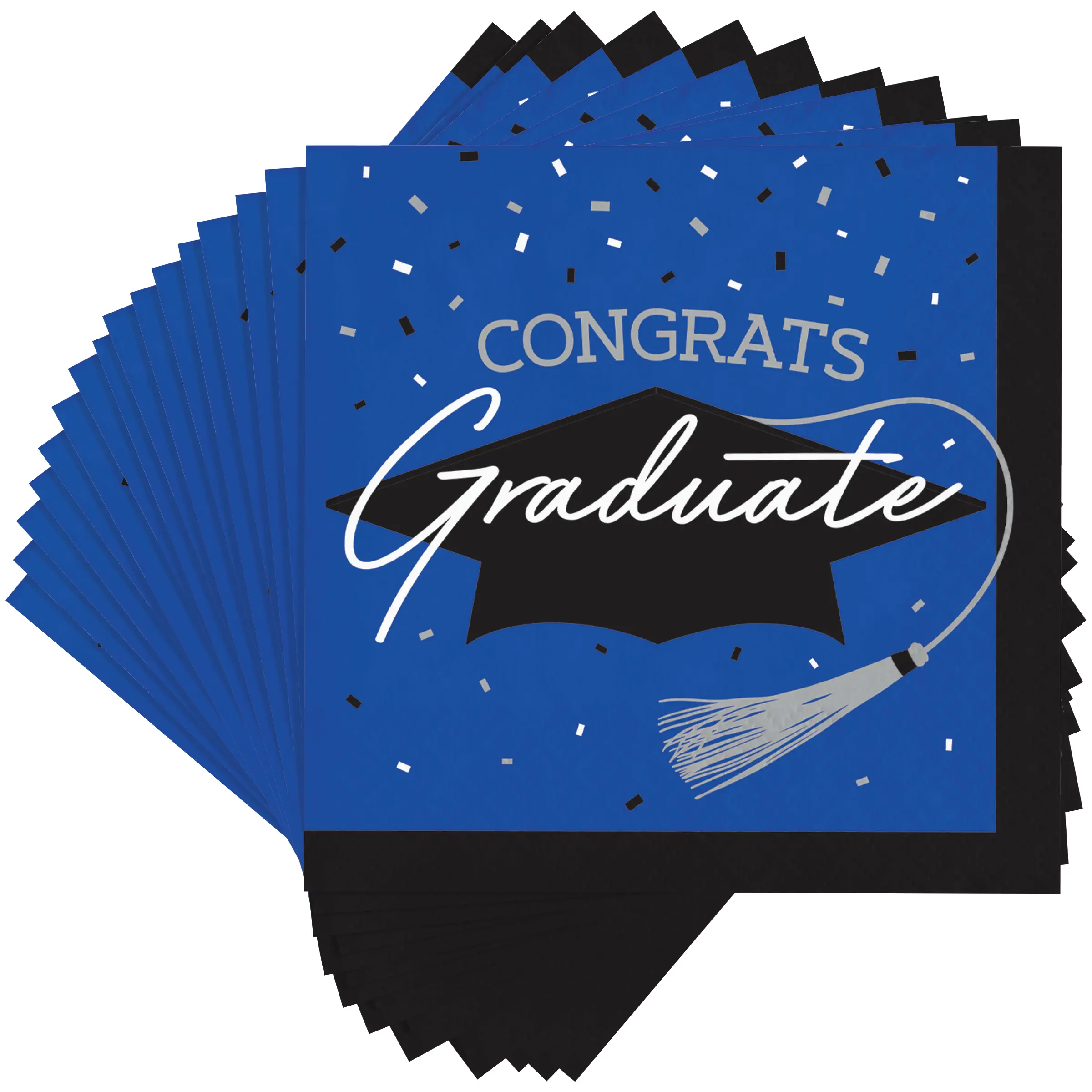 Congrats Graduate School Spirit Cobalt Beverage Napkins | 36 Count