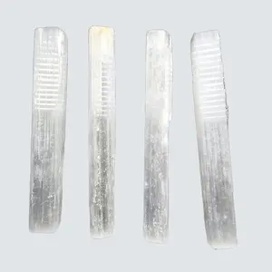 Two 5" Selenite Sticks from Morocco – Crystal Cleansing Energy Clearing Meditation & Home Décor Tools for Energy Work and Crystal Grids