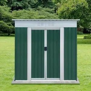 6x4ft Outdoor Metal Storage Shed Waterproof Garden Shed with Lockable Door,  Vents, Tool Metal Storage for Patio Furniture Lawnmower