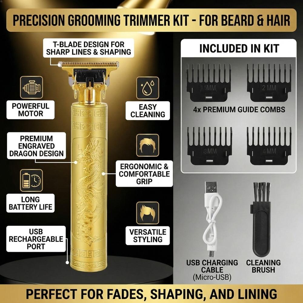 Men's electric hair clipper/beard trimmer, portable hair clipper, equipped with USB charging cable, suitable for travel and home use, ideal gift for men