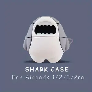 Cute Silicone Headset Cover For AirPods 4 1 or 2 3 Case Cartoon Shark Wireless Bluetooth Earphone Case Box For AirPods Pro 2