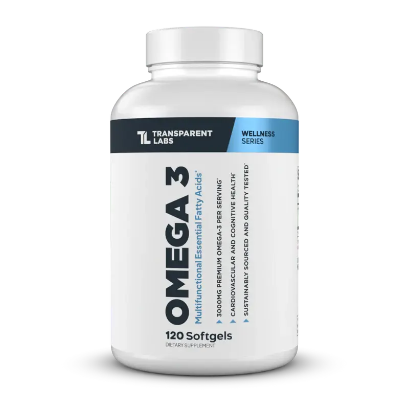 Transparent Labs Omega-3 - 3,000 mg rTG Fish Oil (DHA + EPA)