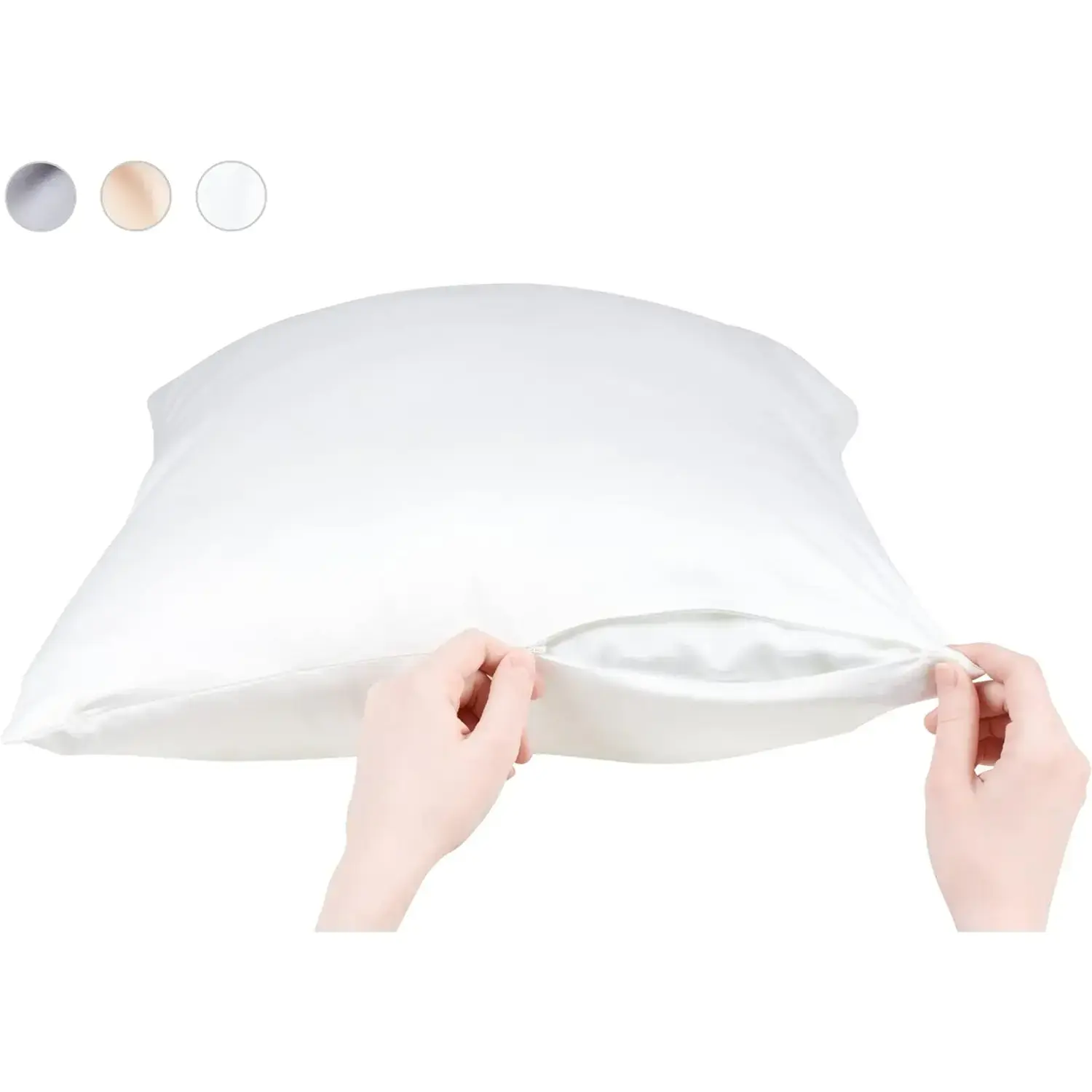 Copper-Infused Cooling Silky Satin Pillowcase - 1pc (20x26in), Standard Size, Dermatologist-Tested, Vegan, Anti-Acne Care, Skin-Friendly Bedding Pillow Cover