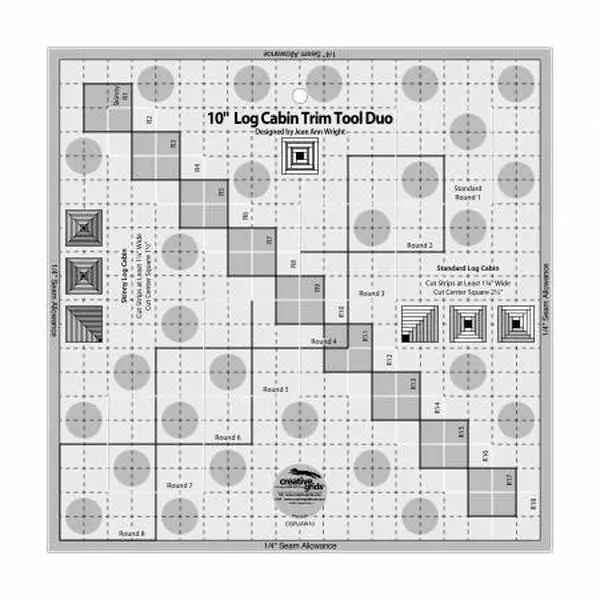 Creative Grids 10in Log Cabin Trim Ruler Tool Duo CGRJAW10