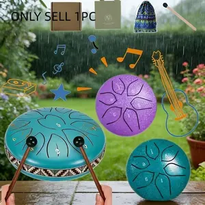 New Petal Ethereal Drum Set, Outdoor Rain Drum with Mallets, Sheet Music, Bag Accessories, Portable Steel Tongue Drum, and Percussion Instrument