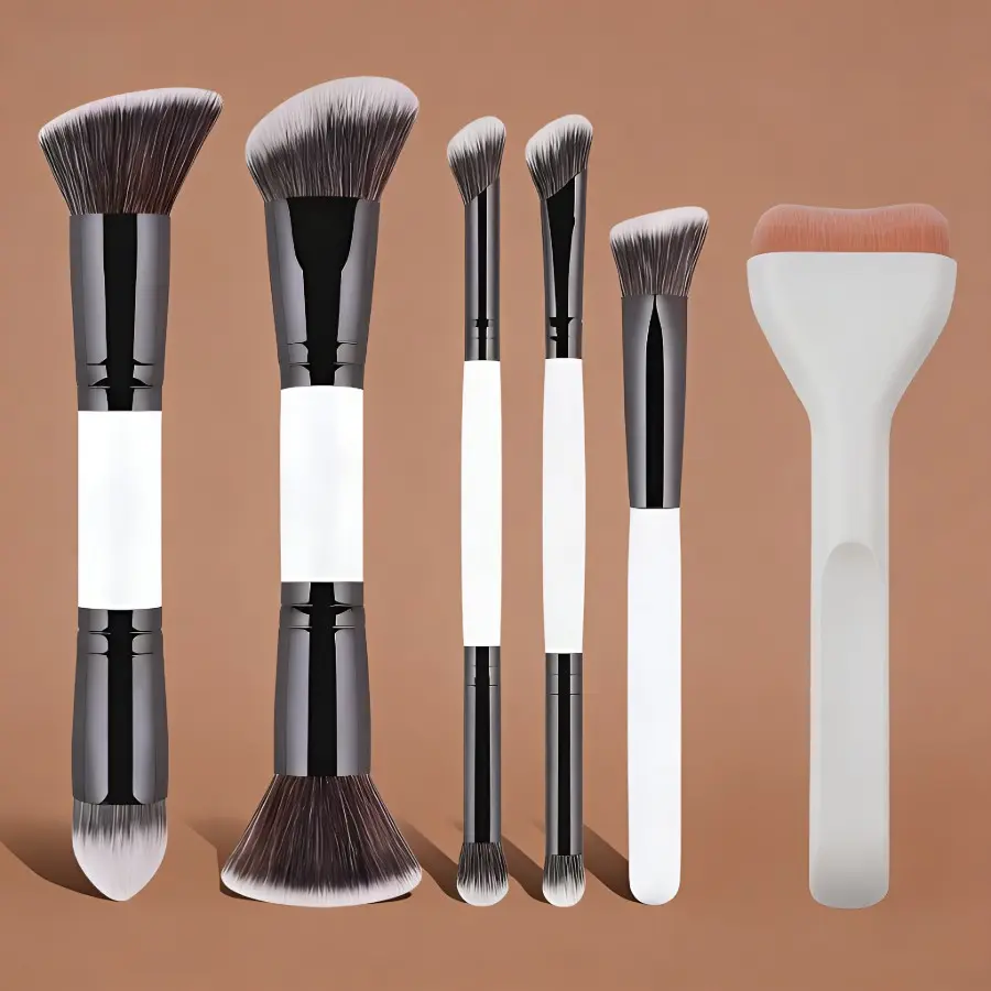Multifunctional 6-Piece Makeup Brush Set, Dual-Head Design Foundation Concealer Eyeshadow Face Makeup Brushes, Professional Cosmetic Brushes Beauty Tools for Daily Use, Dual Tip Brush, Beauty Duo Brush