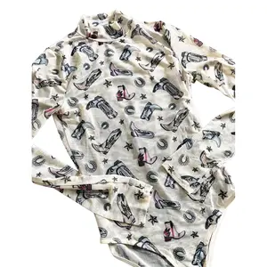 Boots & Stars Mesh Bodysuit Fabric Womenswear Print Sleeves Tops Long Sleeve Spandex