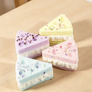 Triangle Cheese Squishy TPR Stress Relief Toy Slow Rise Fidget Toy ASMR Sensory Squeeze Kawaii Desk Decor Anxiety Relief Gift Kids Adults TikTok Home Office School Party Favor