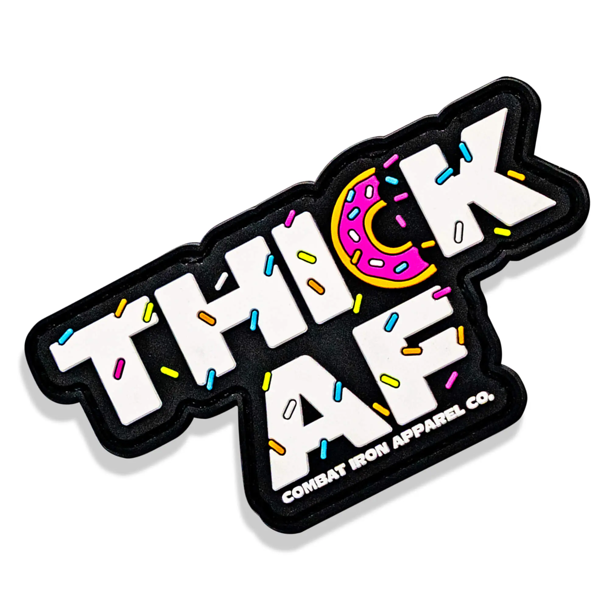 3" Wide 1.5" Tall Thick Donut Design PVC Patch with 3D Color Detail, Hook-and-Loop Backing, Easy-to-Attach Car Interior Novelty Print Decoration for Any Bag, Vest, Hat