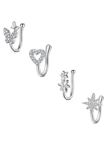 Fake Nose Ring CZ Rhinestone Nose Ring African Nose Cuffs Gold Fake Nose Piercing Faux Septum Nose Rings Clip on Nose Jewelry for Women Non piercing Jewelry