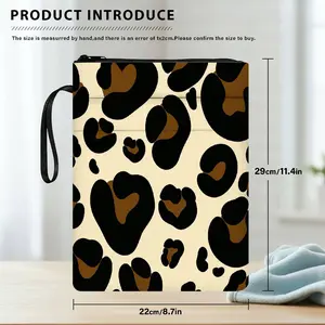 1PC Animal Pattern Leopard Print Book Cover with Zipper Closure - Book Protector & Storage Bag, Front Pocket for Students, Teachers, Office Supplies.