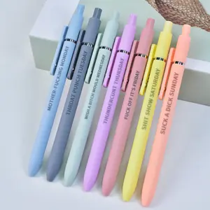 Sarcastic Pen Set, 7 Funny Daily Quote Gel Pens for a Week – Smooth Writing Pens for Everyday Use, Hilarious Office & Coworker Gifts