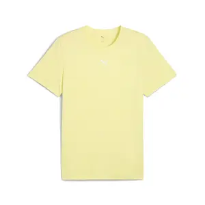 PUMA Mens Train All Day Essentials Heather Cat Crew Neck Short Sleeve Cf Small Cat Casual Tops Casual - Yellow