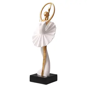 Modern Multiple-Pose Ballet Dancer Girl Figurine - Elegant Sculpture Ornament, Creative Home Decor for Princess Rooms, Wedding Desk Accent