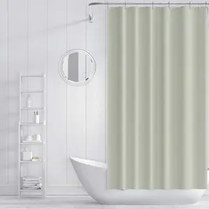 Pure Color Flower Bathroom Curtain, Soft Washable Privacy Cloth, Minimalist Style Small Stall Shower Curtain for Hotel Bathrooms