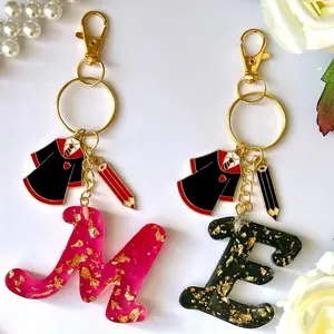 Personalized Initial Book Bag Key Chain For Graduation Perfect Gift For Graduations With Graduation Charms bestie gift keychain attachment