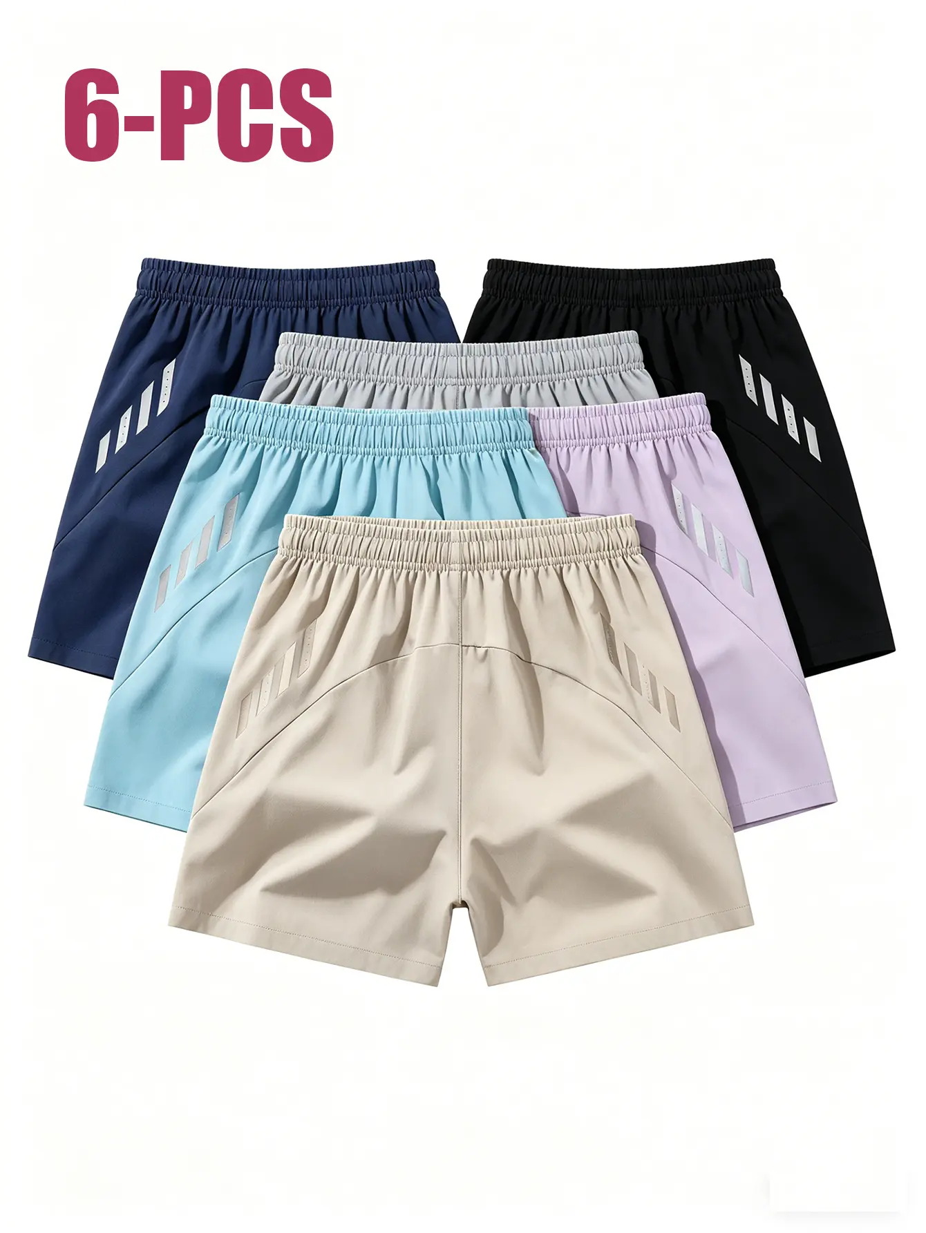 Women's Mid-Rise Quick-Dry Athletic Shorts - High Stretch Nylon, Side Slits, Reflective Stripes, Breathable Loose Fit, Color-Fade Resistant - Ideal for Running, Fitness, Casual Wear, Multi-Color Options for Shopping