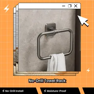 Girls can install the towel rack by themselves without drilling holes, wall-mounted towel ring, bathroom hand towel storage rack, self-adhesive towel rack for the bathroom