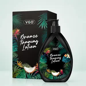 VGO Bronze Tanning Lotion - Original Formula for Tanning and Skin Care Natural Coconut Oil Sunscreen Self Tanner Repair Sensitive Cosmetic -A