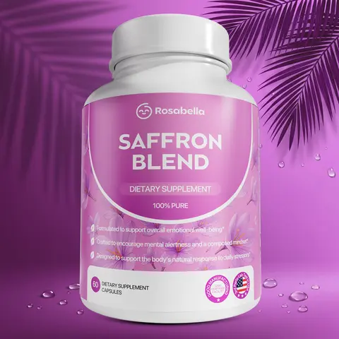 Rosabella Saffron Supplement [88mg] for Mental Clarity, Digestion, Positive Mood & Blue Light Eye Health - Vegan