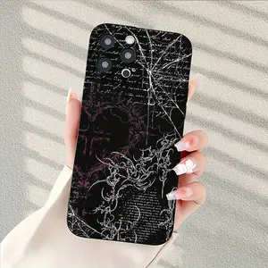 Phone case: Dark gothic spiderweb pattern, popular creative cartoon design, black angel eye frosted TPU phone case, fun and unique, simple and stylish trendy unisex gift phone case. Suitable for iPhone 16, 15, 14, 13, 12, 11 for iPhone13