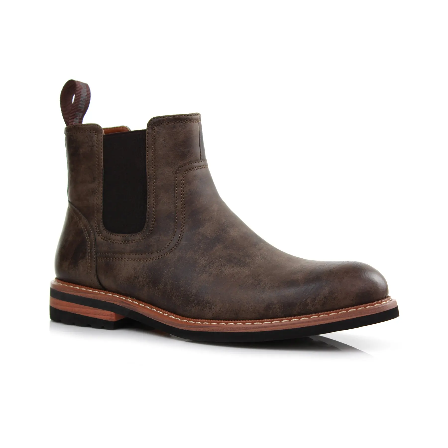 Polar Fox Duncan classic plain-toe bulk chelsea boots, in Chestnut, Men's Size 6.5 - 13