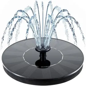 Solar Bird Bath Fountains, Upgrade 1.4W Solar Fountain Pump with 6 Nozzles, Free Standing Floating Solar Powered Water Fountain Pump for Bird Bath, Garden, Pond, Pool, Outdoor
