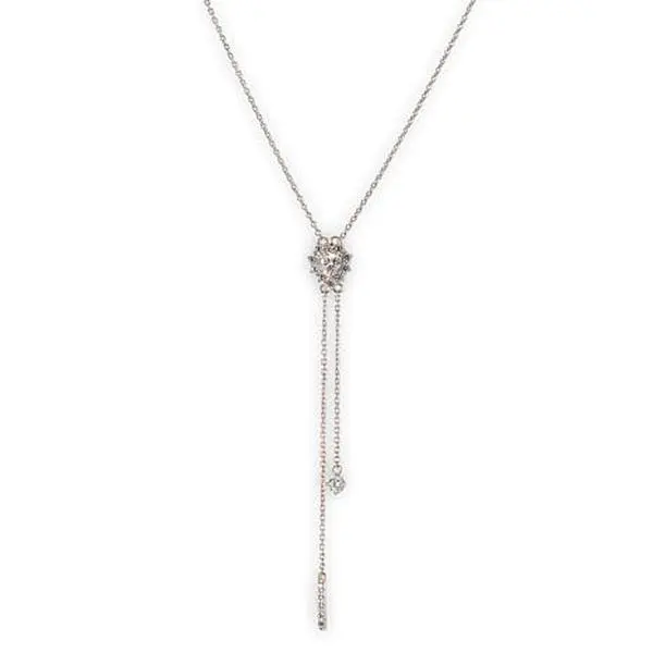 Radiance by Absolute™ Sterling Silver Heart Halo Bolo Chain Necklace